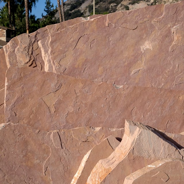 Arizona Rosa Select flagstone in bulk at rock yard