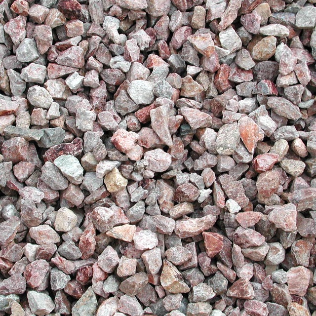 Apache pink crushed stone at rock yard