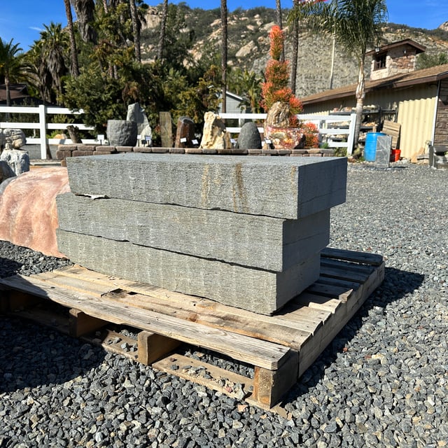 Red Mountain Steps stacked on pallet in rock yard