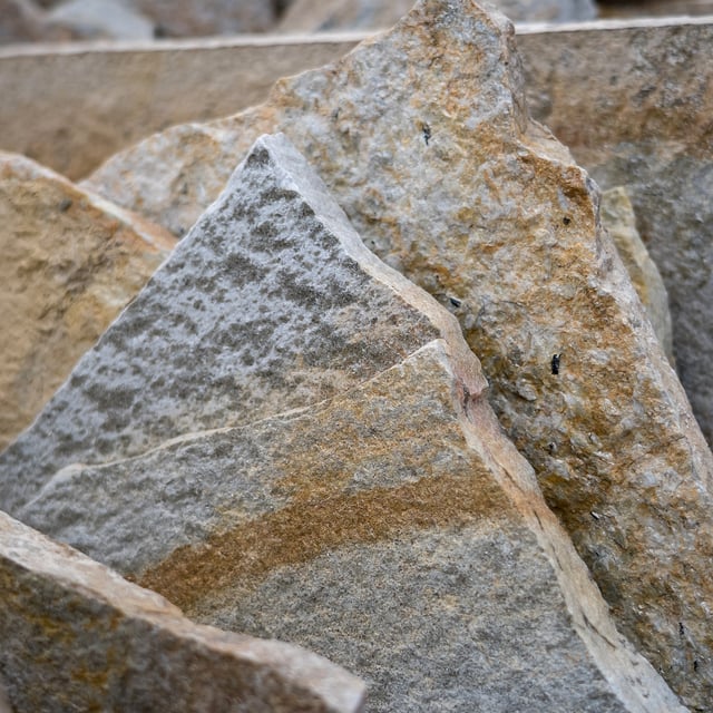 Platinum Gold Quartzite Select Flagstone Platinum Flagstone in bulk at rock yard