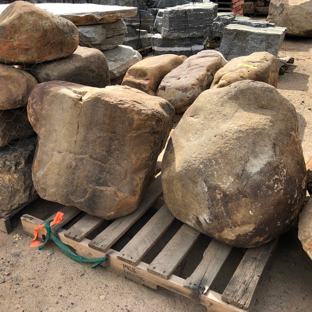 Cameron Surface Boulders on pallet in rock yard