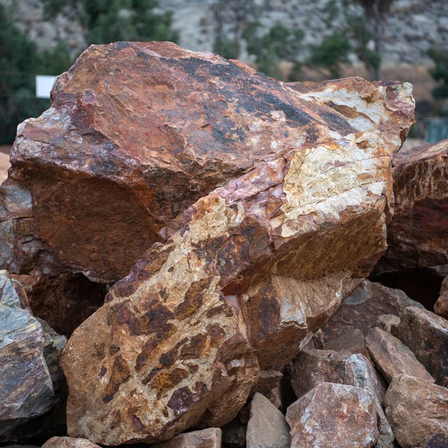 Baja Cresta landscape boulder pile in rock yard