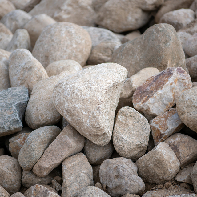 Navajo landscape boulder pile in rock yard