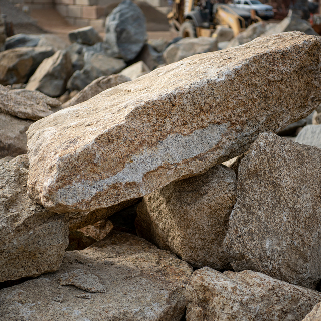 Desert Gold landscape boulders in rock yard