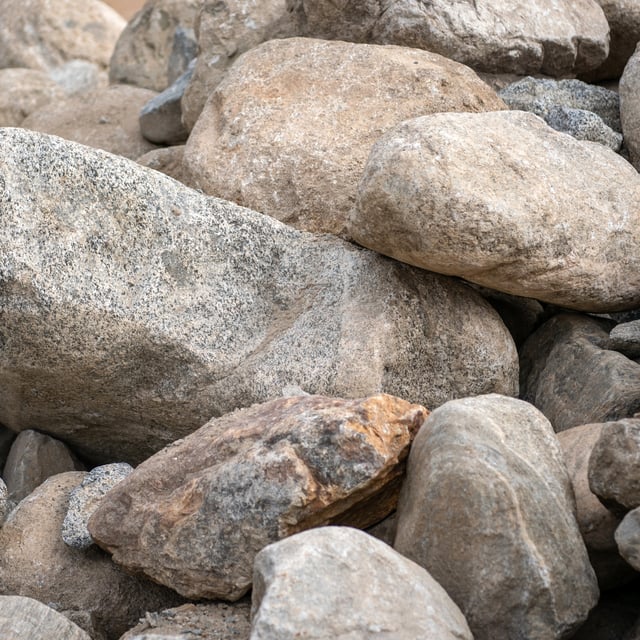 Sierra landscape boulder pile in rock yard