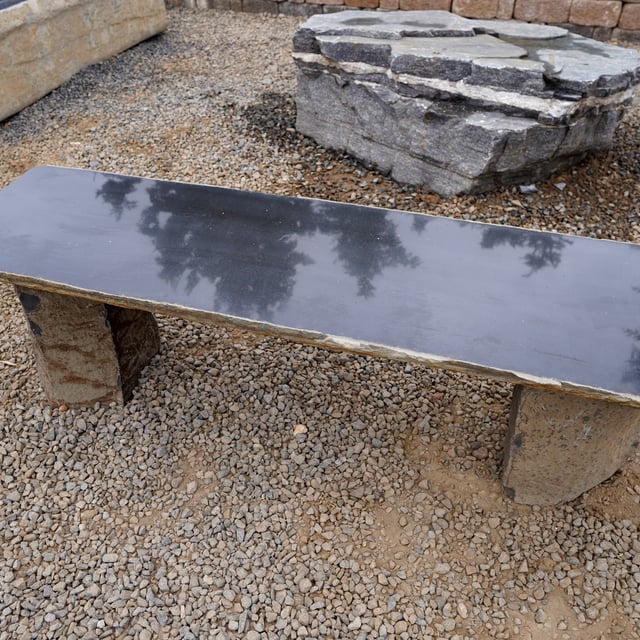 Basalt Polished Bench with Legs for sale at rock yard