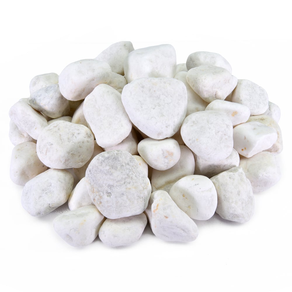 Southwest Boulder Stone 0.25 Cu. ft. 1/2 in. to 1 in. 20 lbs. Porcelain White Rock Pebbles for Potted Plants Gardening