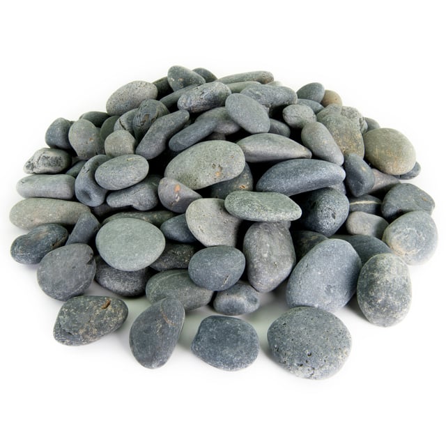 Black Mexican Beach Pebble in pile
