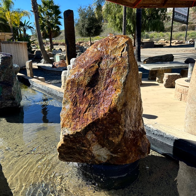 Copper Canyon Natural Boulder Fountain for sale at landscape rock store