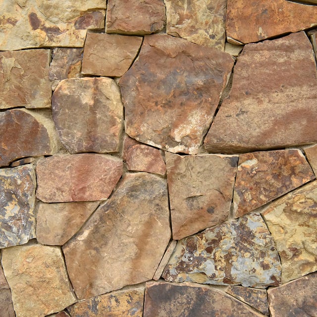 Rustic Rubble Stone Veneer Natural Ledgestone on rock wall project