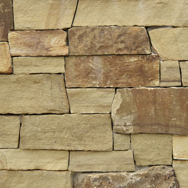 Golden Harvest Stone Veneer Natural Ledgestone on rock wall project